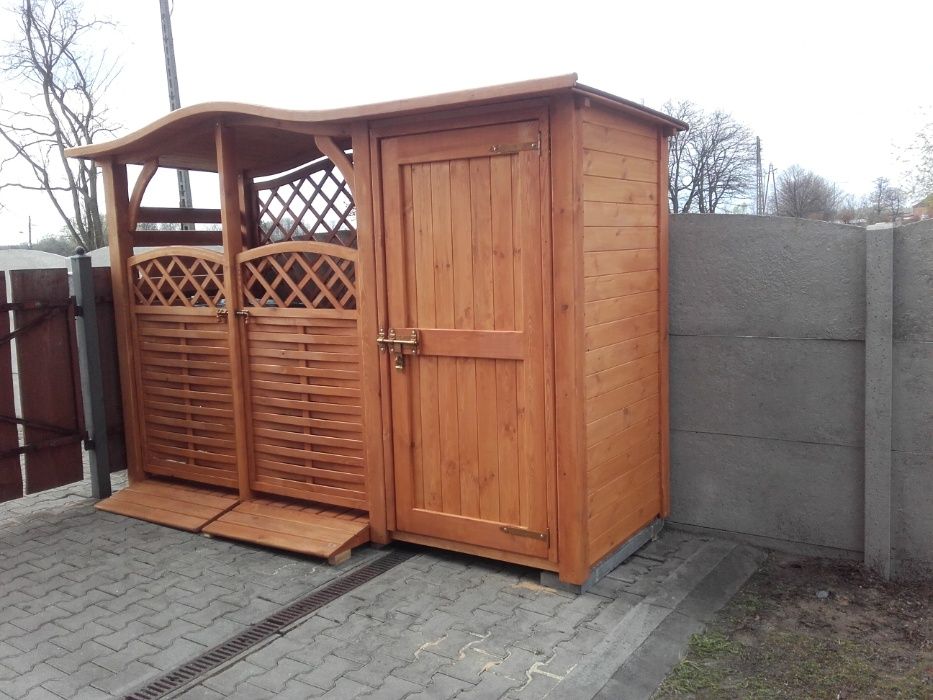 Zadaszenie na kosz 2 x 1,1m + narzędziówka 1 x 1,1m dach fala