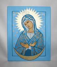 Obraz olejny Matka Boża Ostrobramska Maryja na prezent Komunię Chrzest