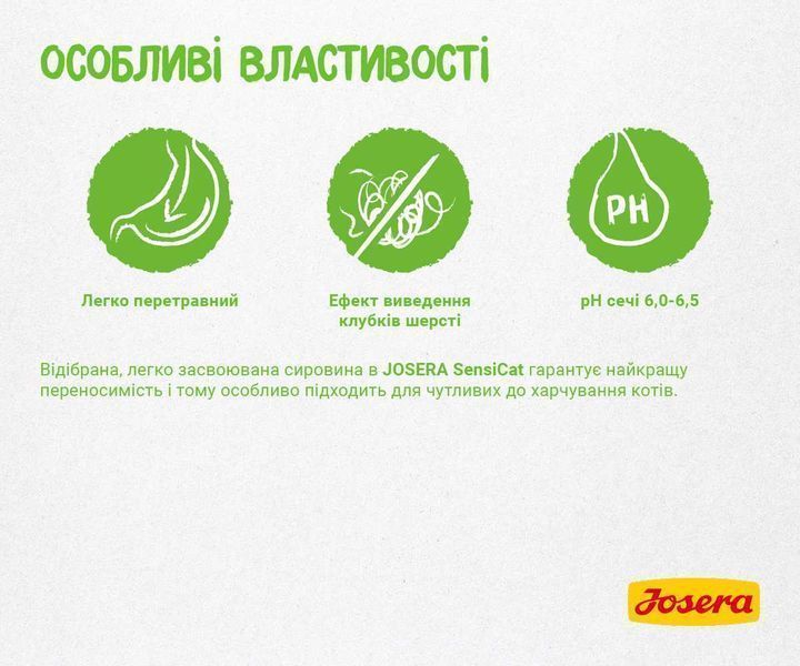 JOSERA SensiCat 10кг. Корм для котів з чутливим травленням Йозера