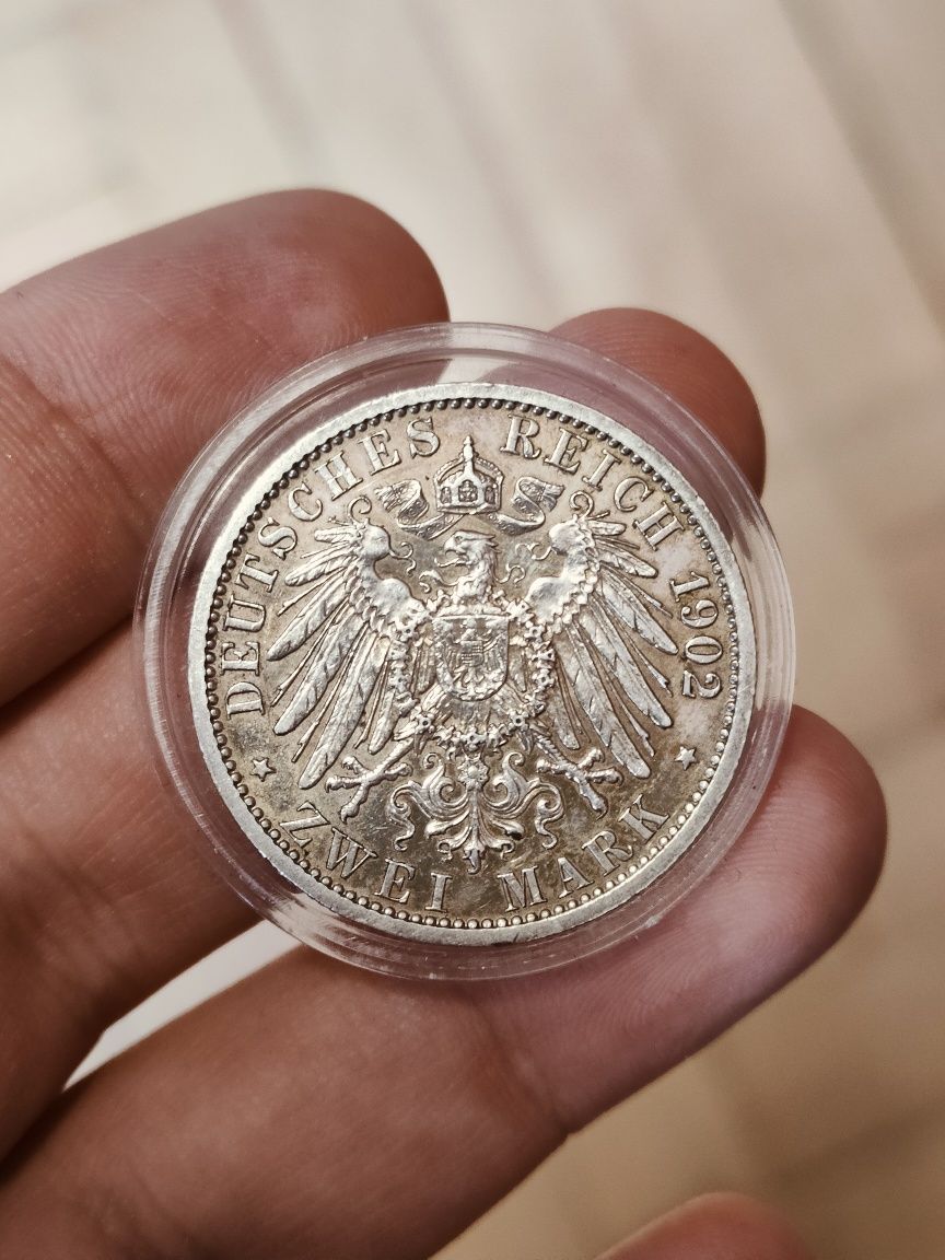 2 marki 1902-A Wilhelm II, Prusy, Cesarstwo Niemieckie, Niemcy