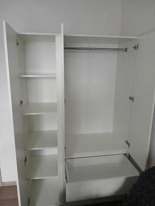 Нова Біла Шафа зі складу з дзеркалом 1221 х 520 х 2000 Белый шкаф