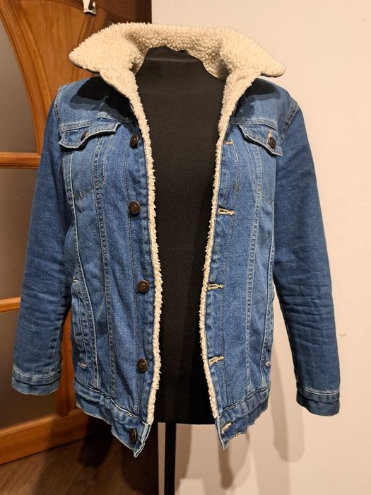 Kurtka dżinsowa damska zimowa z futerkiem * r S *