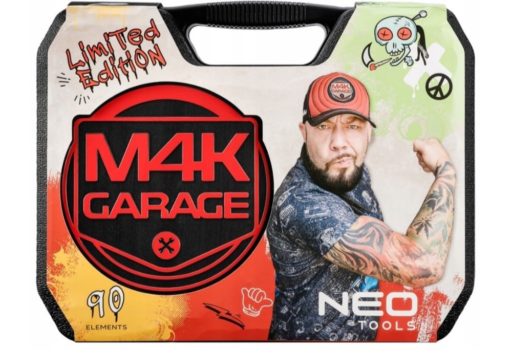 Zestaw narzędzi Neo Limited Editon "M4K Garage" 90 el