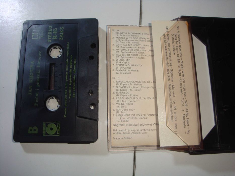 Jan Kiepura Pieśni i piosenki filmowe  Kaseta