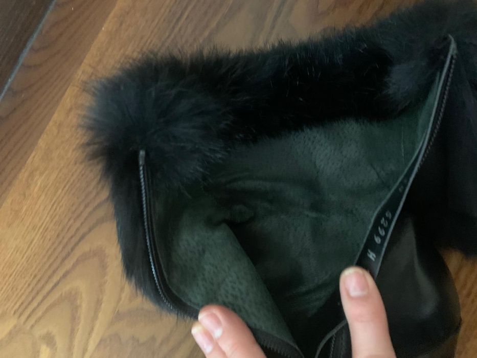 Botki czarne 38 na szpilce z futerkiem Gino Rossi