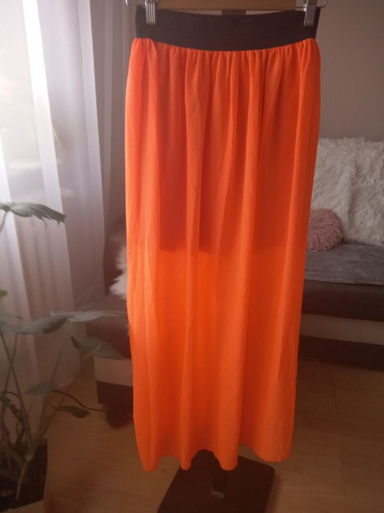 Spódnica długa,pomarańczowa