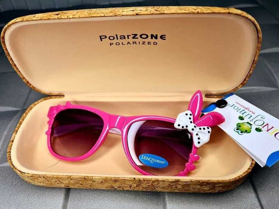 Nowe okulary przeciwsłoneczne dla dziewczynki różowe kokardka