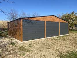 Garaż blaszany 9m x 6m trzystanowiskowy Drewnopodobny profil Promocja