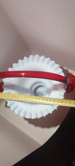 HSG  Ząbkowice Ludwik Fiedorowicz koszyk z falbanką szkło PRL