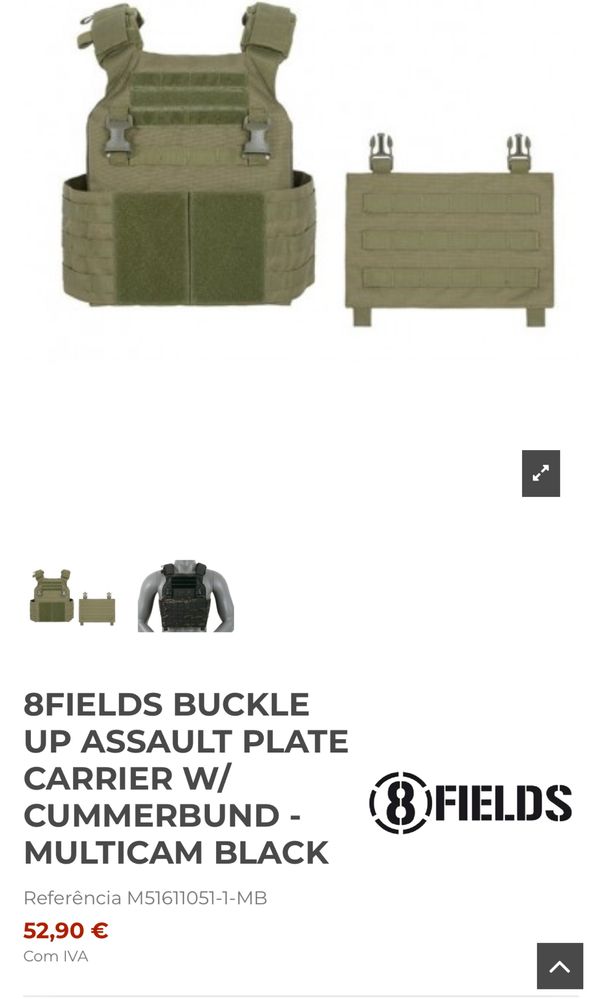Colete Plate Carrier 8fields + extras