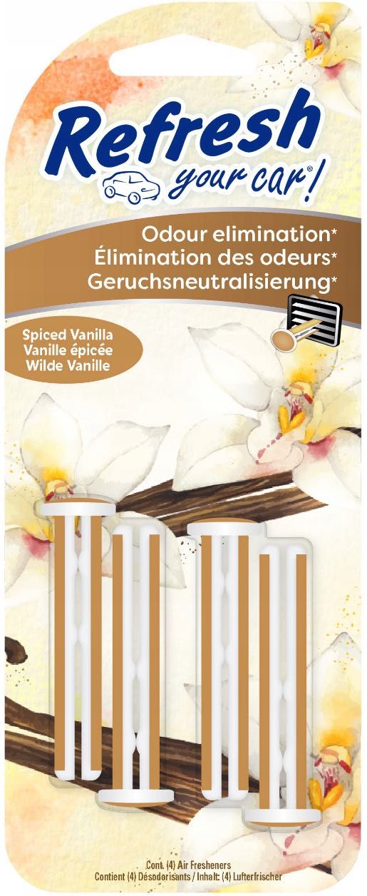 24x Zapach Samochodowy REFRESH SPICY VANILLA Zapach do Auta 4x KLIPS
