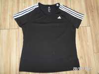 Damska koszulka sportowa -czarna-Adidas-XL