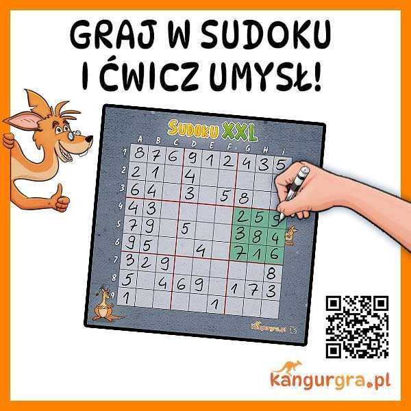 SUDOKU XXL gra logiczna do nauki i zabawy dla dzieci i dorosłych 3x3m