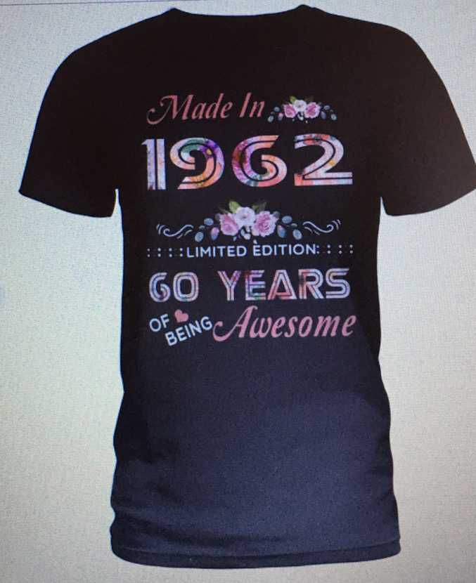 T-Shirt para nascidas em 1962