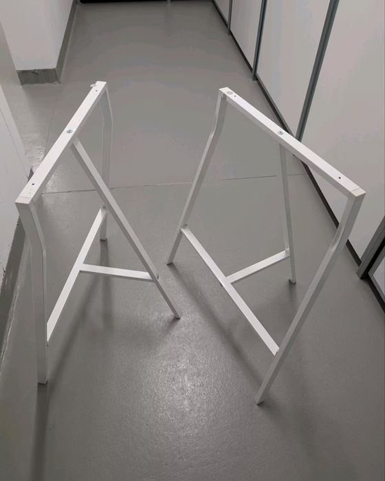 Lerberg Ikea kozły do stołu biurka białe metalowe
