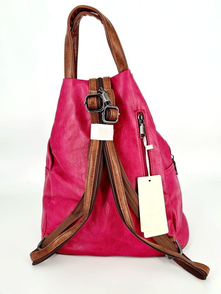 Różowy plecak damski nowy modny pojemny