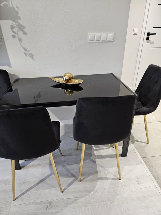 Krzesła Czarne 4 sztuki