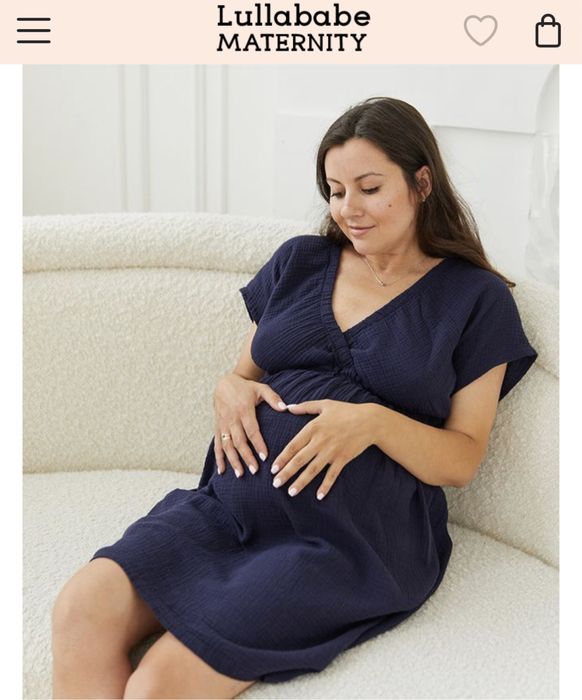 Жіноча нічна сорочка синя для вагітних та годуючих фірми Lullababe