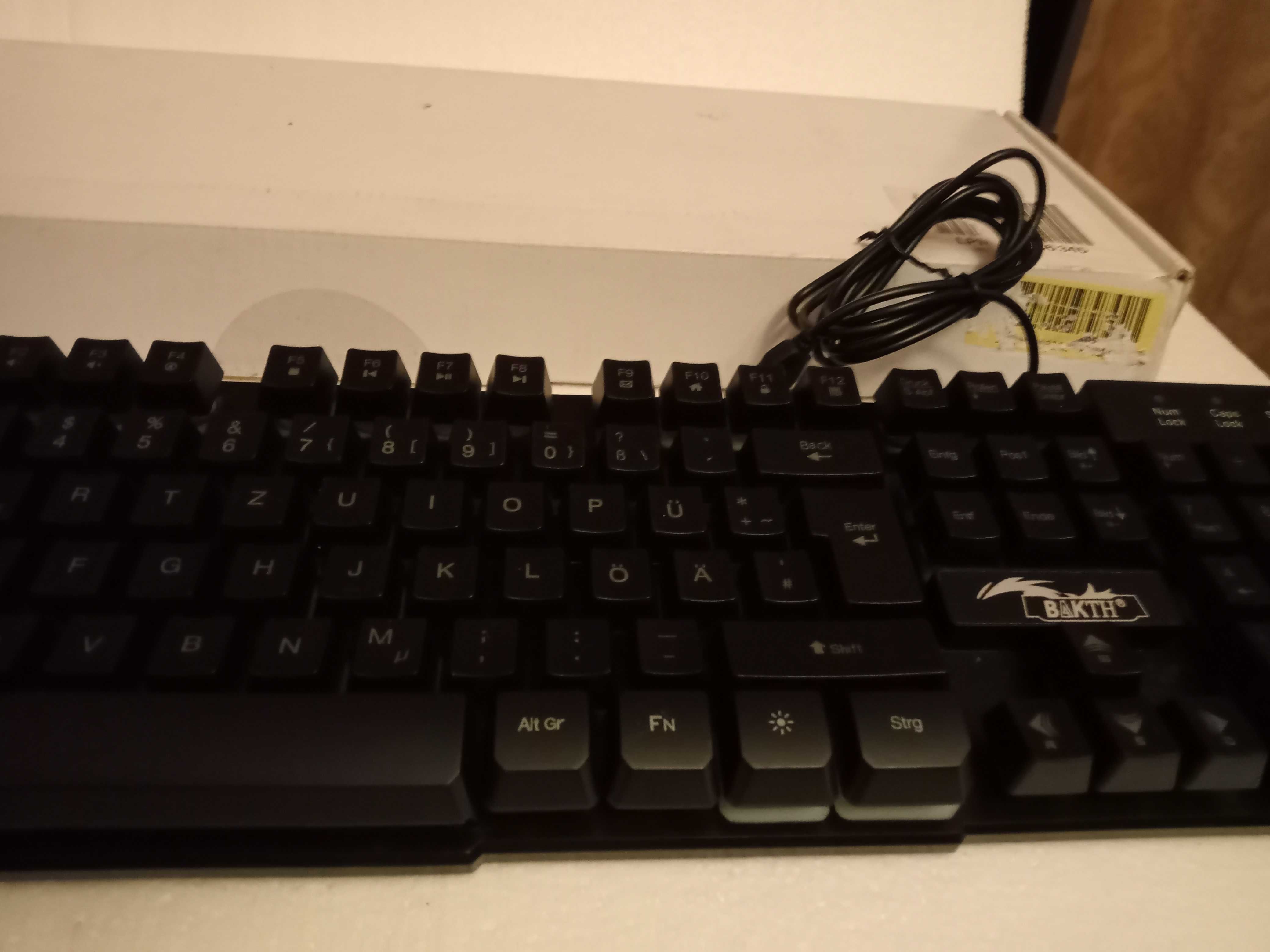Klawiatura BAKTH K1 Nowa i Mysz do gier PRO PC, podświetlenie LED, USB