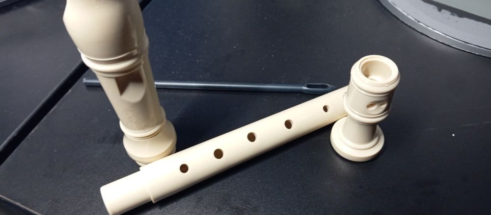 Flauta música escolar tripartida