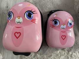 Zestaw dzieciecy walizka i plecak wittchen kotek różowy podróż