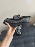Jak nowe buty mokasyny Loafersy serpa-24747 Czarny Kamienie Badura
