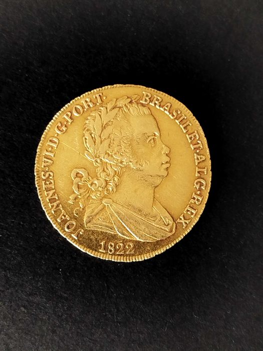 1822 - D. João VI - Meia Peça (3200 Reis) - Ouro - Lisboa