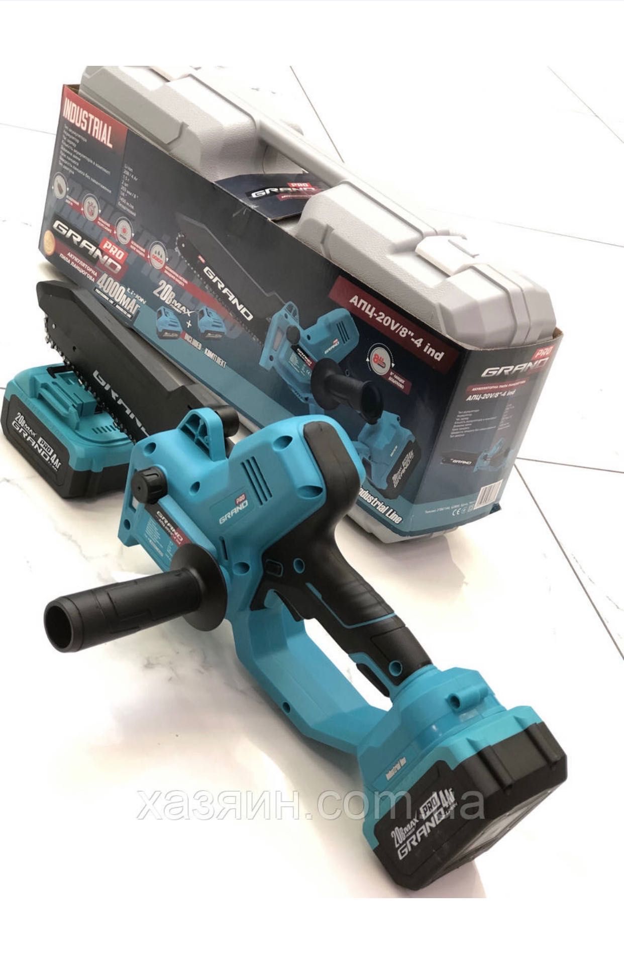 Аккумуляторная пила цепная Grand АПЦ-20V/8"-4 ind INDUSTRIAL 203 мм