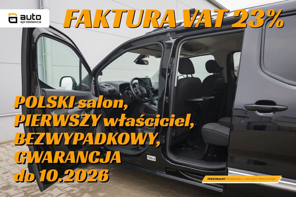 Toyota Proace City Verso LONG, Gwarancja do 10.2026, PIERWSZY właściciel, POLSKI Salon, ASO,