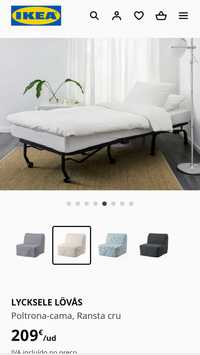 IKEA poltrona-cama LYCKSELE 1 pessoa com colchão LÖVÅS
