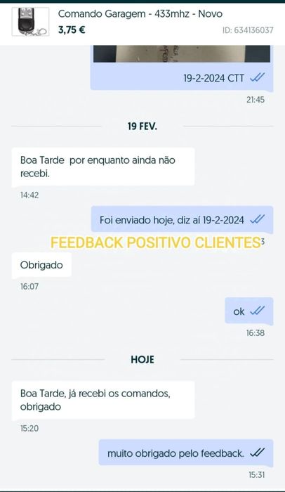 Comando de Garagem Universal - 433mhz - Novo sem uso