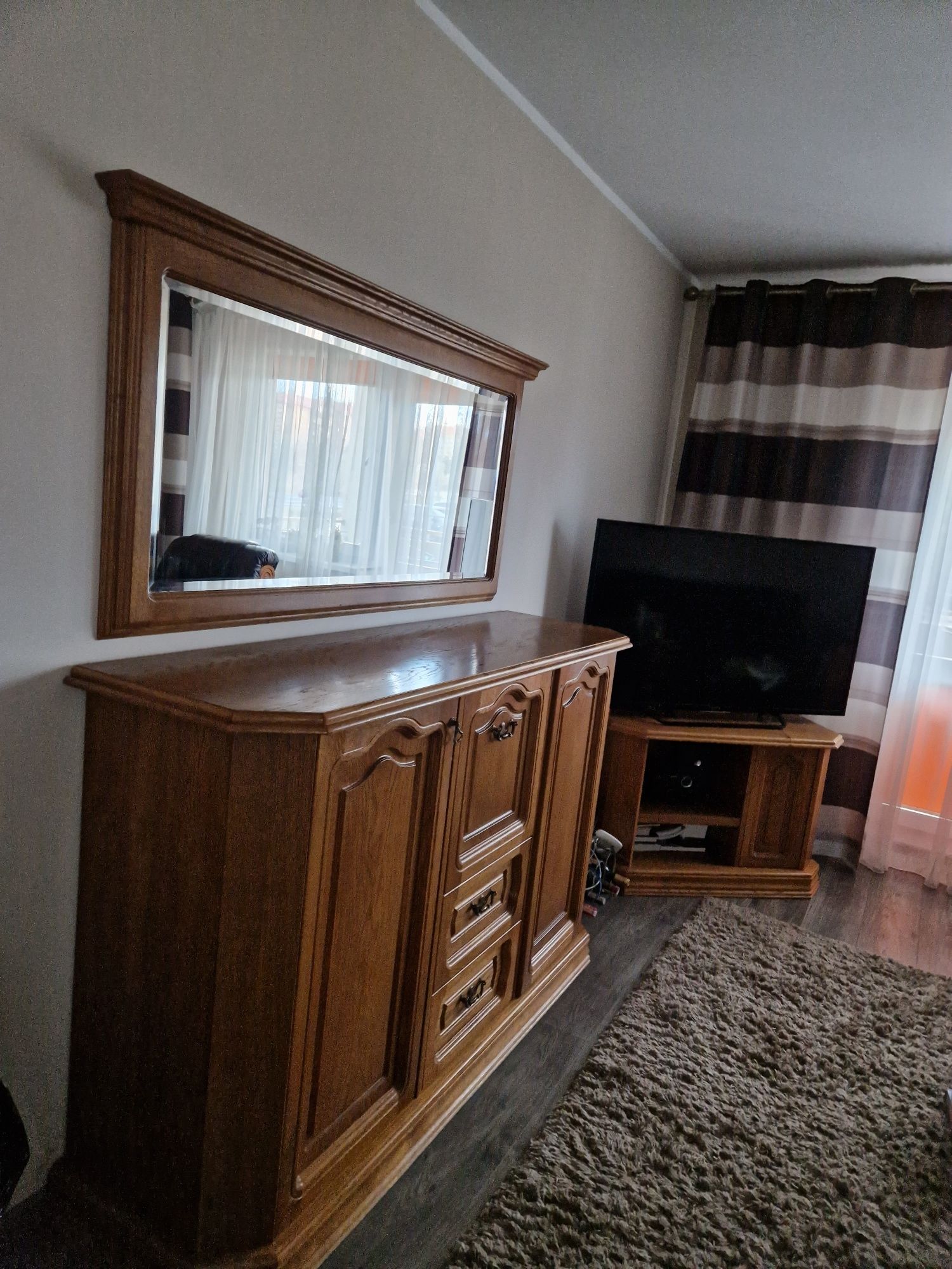 Komoda Dębowa z lustrem