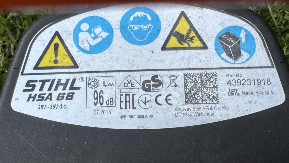 Nożyce Akumulatorowe Stihl HSA 66