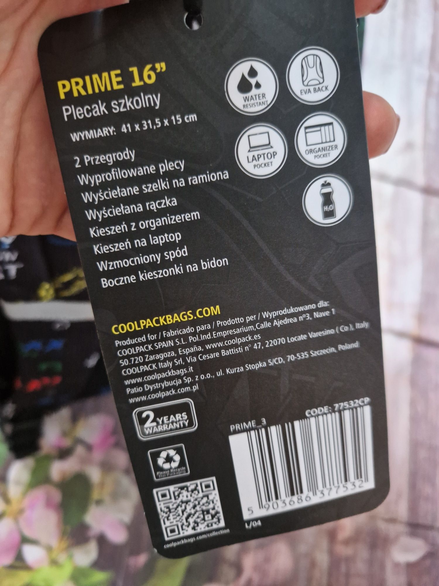 Plecak Szkolny coolpack prime 16