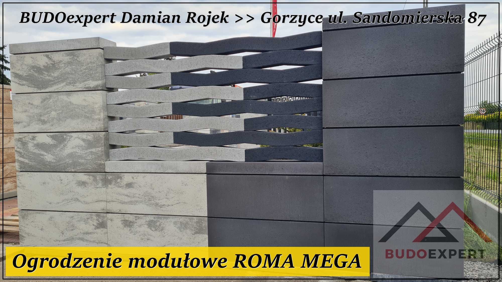Ogrodzenie Joniec Roma MEGA duże nowoczesne bloczki pustaki format XXL