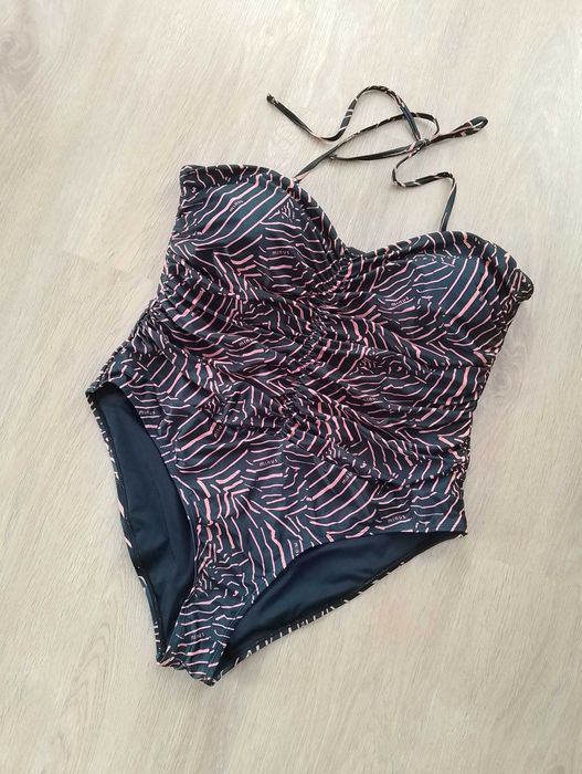 Minus czarno-pomarańczowy jednoczęściowy strój kąpielowy 44 XXL 46XXXL