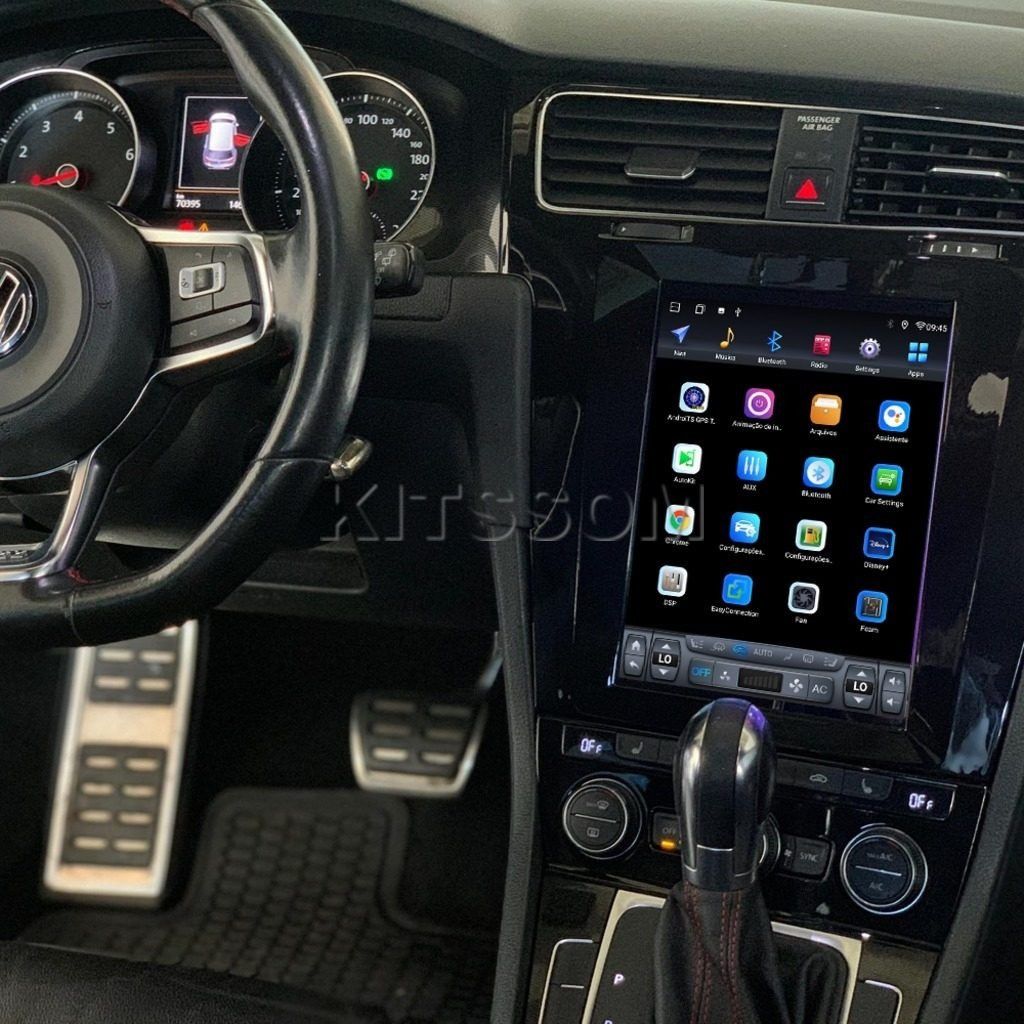Rádio VW Golf VII Android 13 "Tipo Tesla" (Novo)