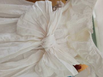 Biała sukienka MANGO 134 komunia, wesele, bawełna organiczn