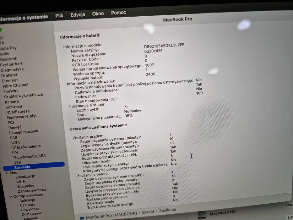 Macbook PRO 13 2020/ M1/ 8GB/ 256GB/ Space Gray/ 71 cykli/ Grade A-