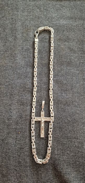 Łańcuszek Srebrny Splot Królewski Pr.925