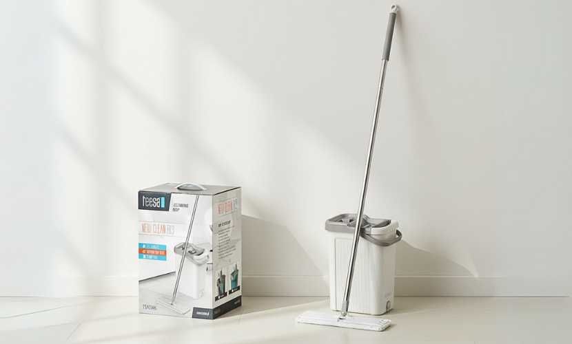 Mop z wiadrem Teesa dwukomorowy 7,5L składany uchwyt mikrofibra NOWY