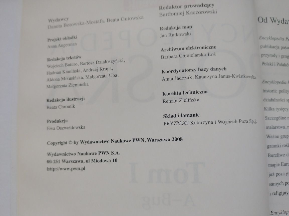 Encyklopedia Polska I tom PWN ilustrowana
