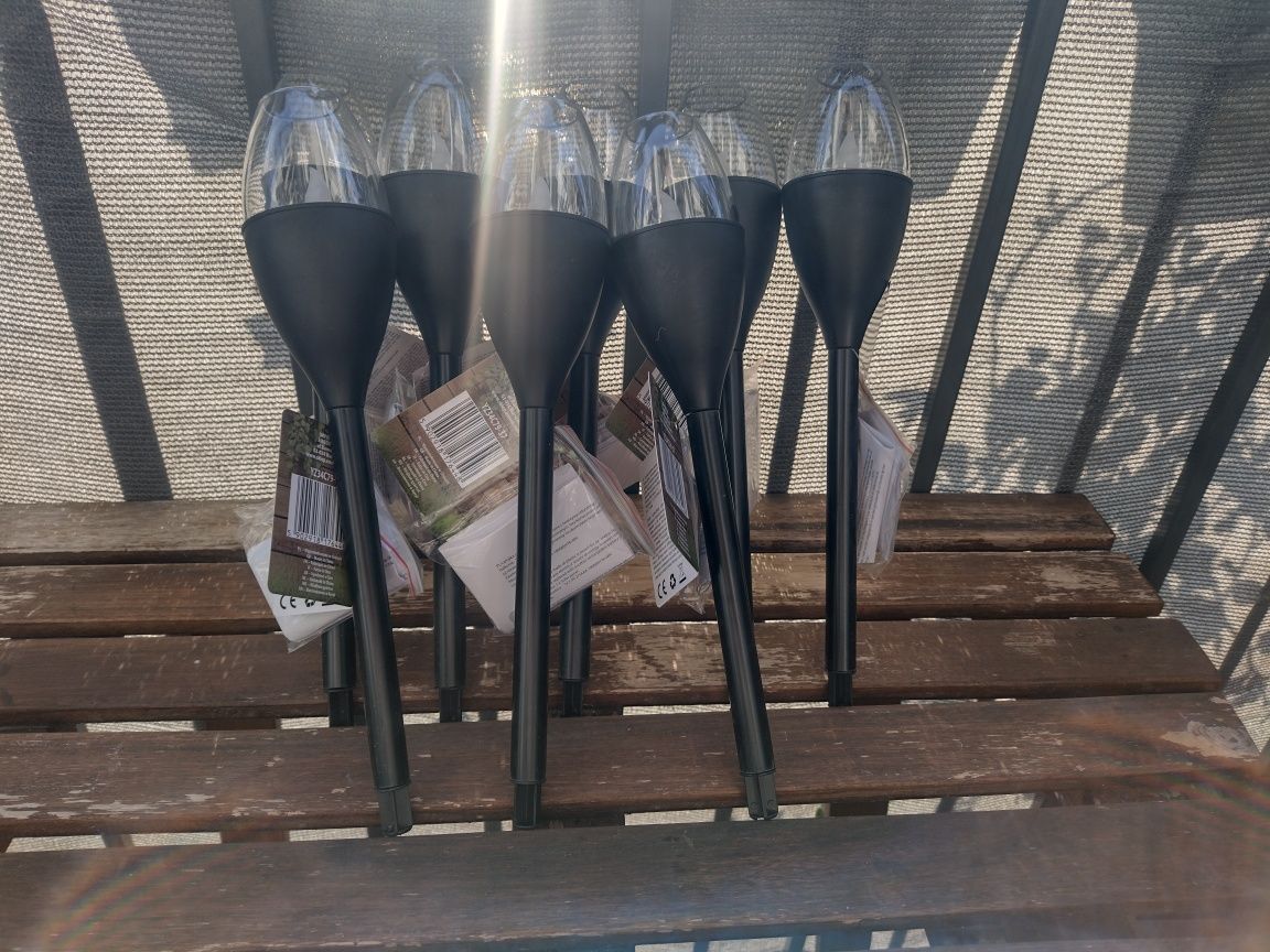 Solarne lampki pochodnie hit tego lata 8 sztuk duży zestaw