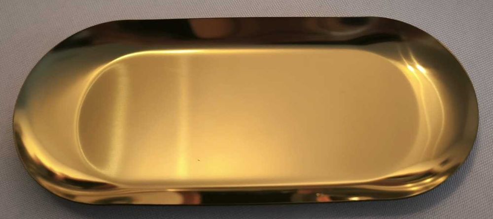 Taca owalna stal nierdzewna złoty kolor 2 sztuki