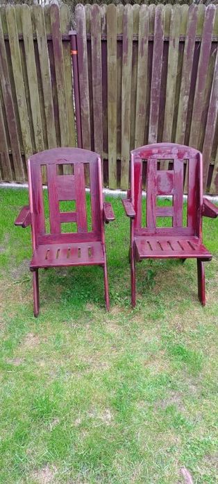 Drewniane krzesla ogrodowe skladane na taras