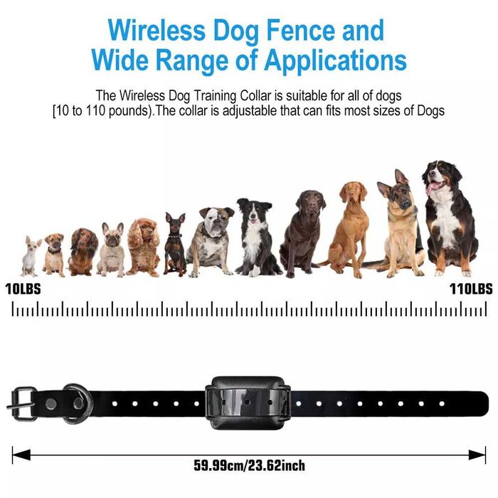 (Artigo Novo) Cerca Wireless à Prova de Água e recarregável para Cães