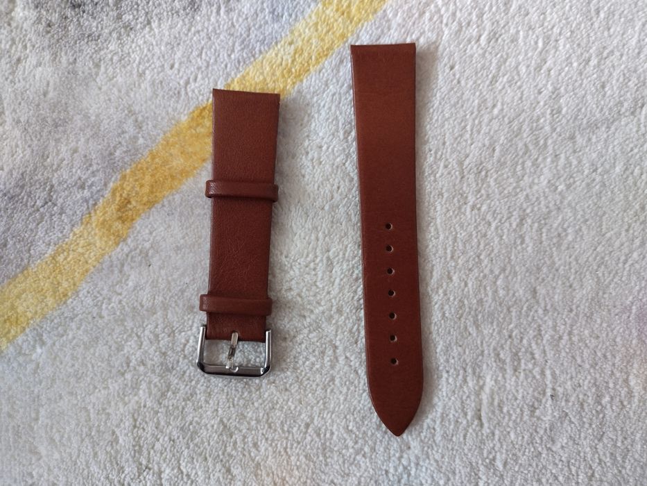 Pasek skórzany do zegarka W86 - brązowy - 20mm