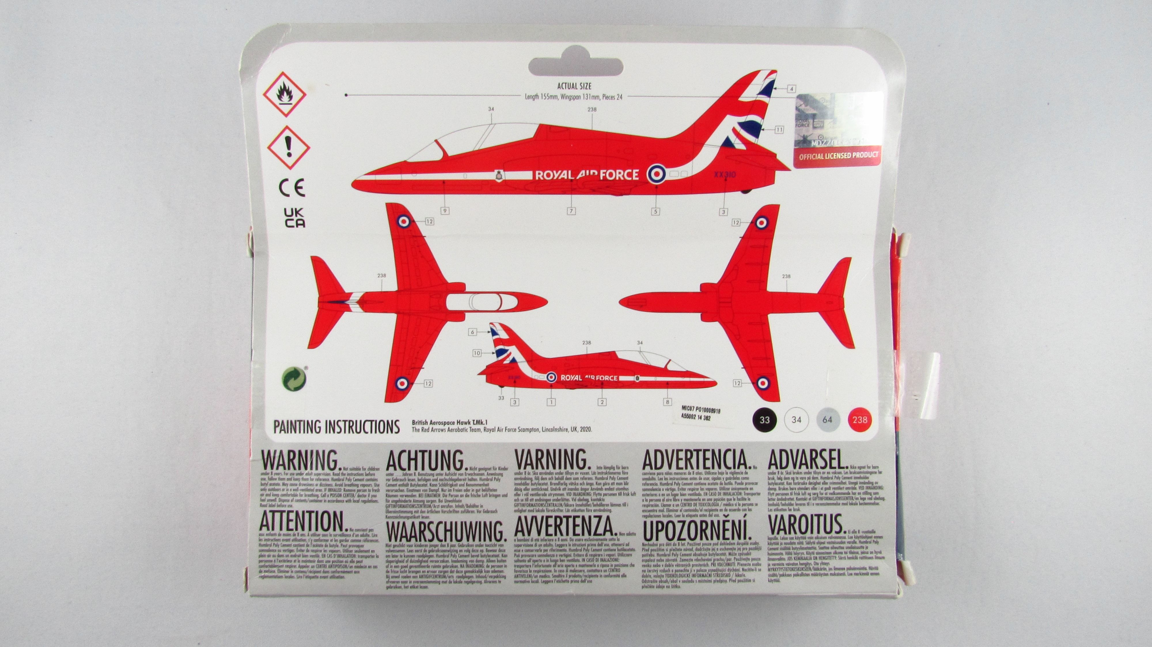 AIRFIX - RAF Red Arrows Hawk - Samolot Odrzutowiec Model - 1:72