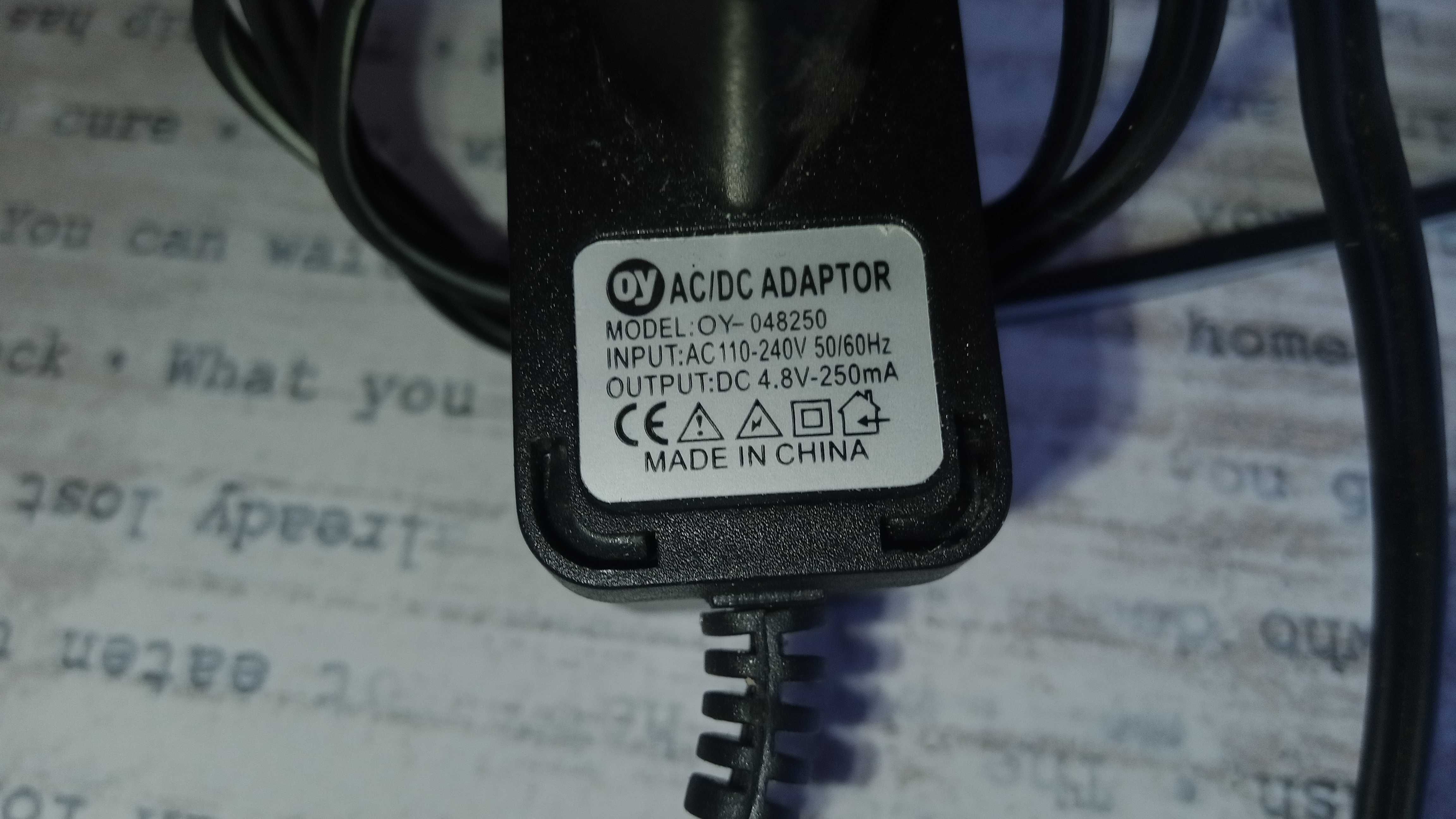 Zasilacz ładowarka 4.8 V 250mA
