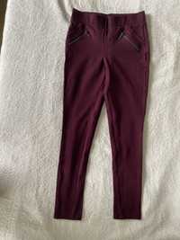 Bordowe spodnie legginsy eleganckie Calzedonia S